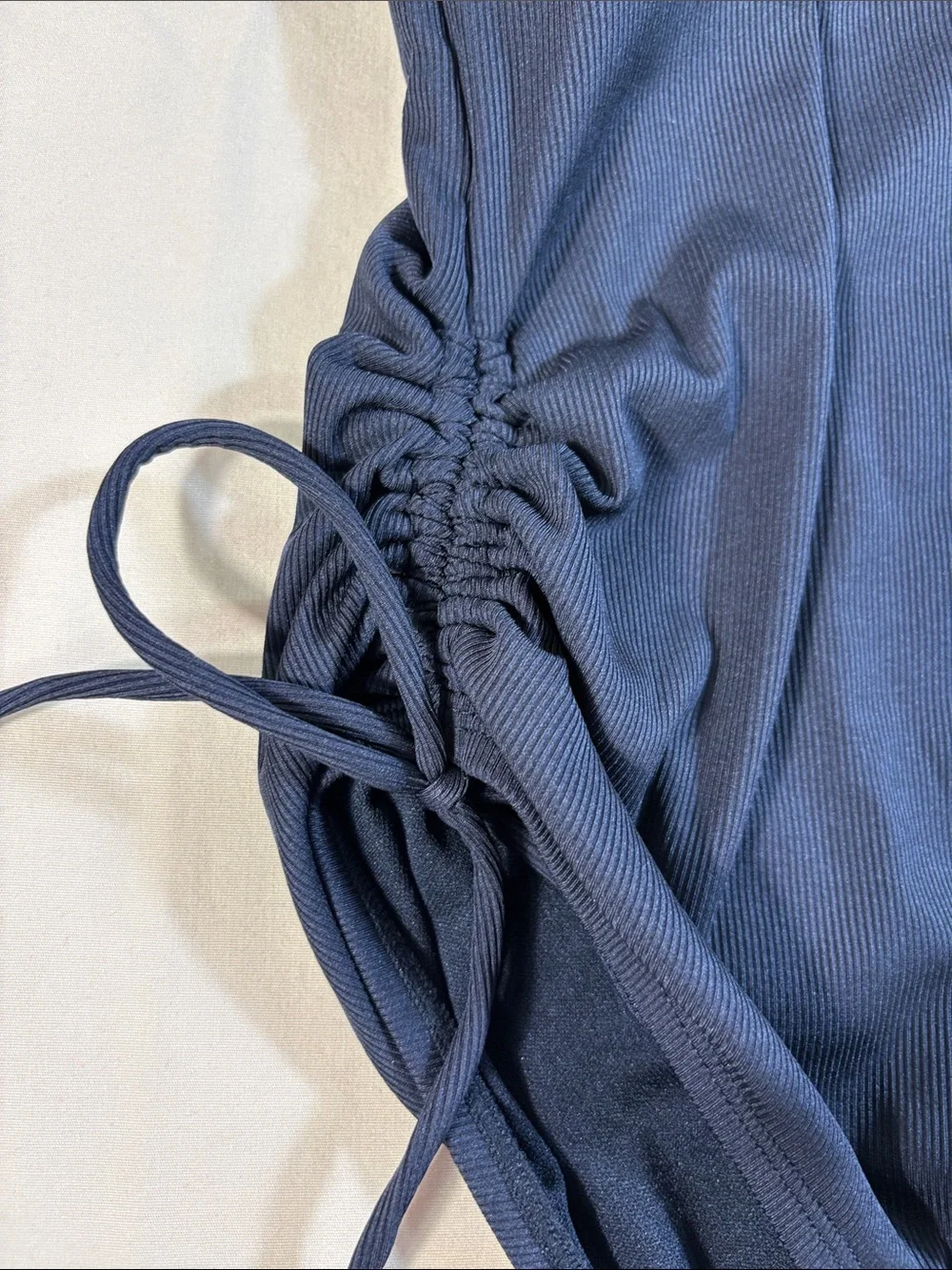 Shade & Shore NWT Black Ribbed Side‎ Cinch One Piece Swimsuit Women's Size 22